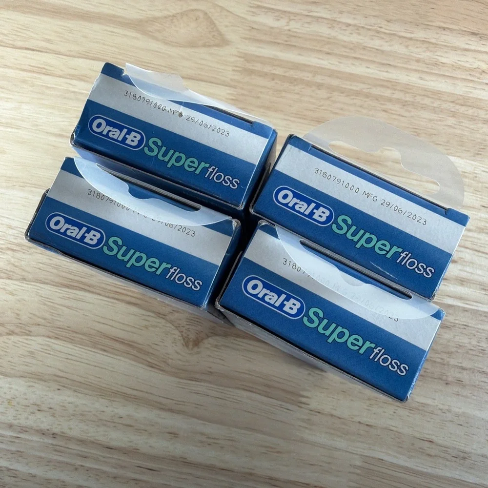 Oral-B Super Floss 50 Pre-Cut Dental Floss Strands Lot Of 5 Packs New Sealed